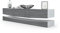 Vladon Lowboard City, Made in Germany, TV-Kommode mit Sockelelement, 1 offenem Fach und 3 Schubkästen, Weiß matt/Avola-Anthrazit (178 x variabel x 39 cm)