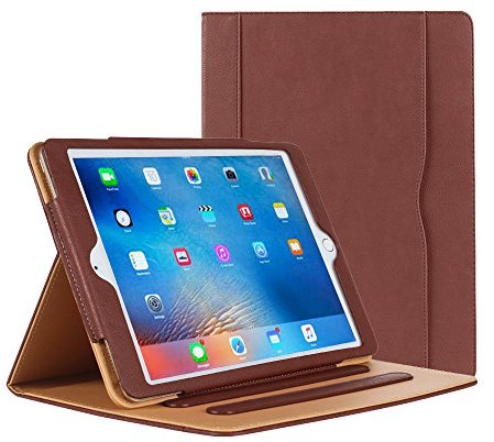 iPad Air Hülle - iPad PU Leder Smart Schutzhülle Cover Case mit Ständer Funktion und Auto-Einschlaf/Aufwach für Apple iPad Air/Neu iPad 9.7 (5th Generation) 2017 (braun)