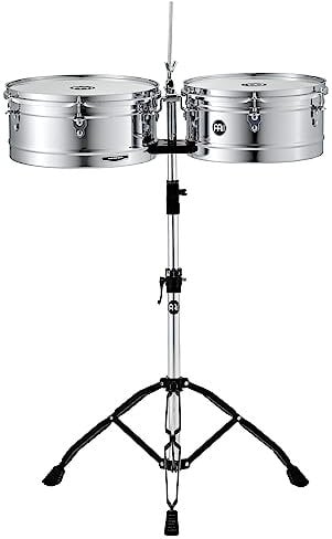 Meinl Percussion Headliner Series Timbales - 2 Trommeln mit 13 und 14 Zoll - Mit Kippständer - Stahl, Verchromt (HT1314CH)