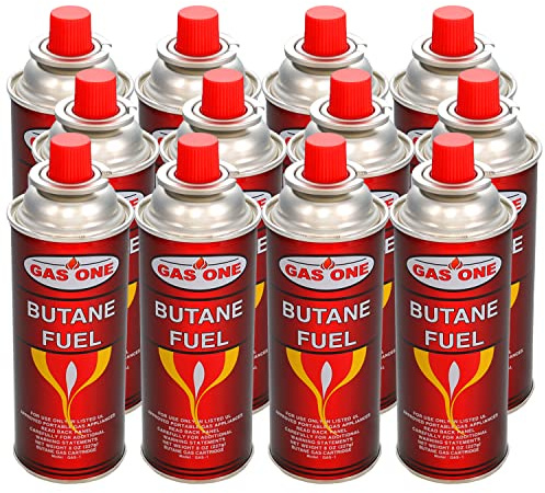 12 Butane Fuel GasOne Canisters for Portable Camping Stoves