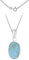 Tuscany Silver Damen-Anhänger Oval Synthetic Turquoise on CurbHalskette 46 cm - 8.43.8604