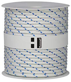 Hummelt Rope Schot Seil Polyesterseil 4mm 100m weiß/blau auf Rolle