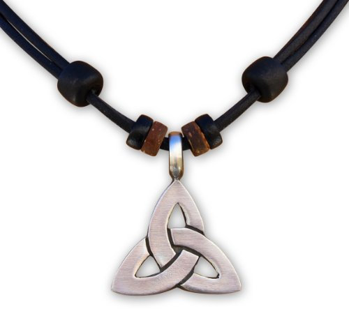 HANA LIMA Lederkette Keltenschmuck Keltischer Knoten Halskette Herren Damen Metallanhänger