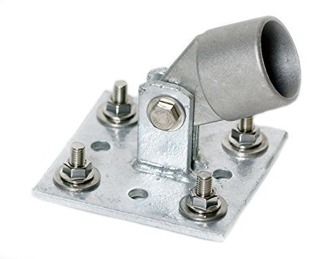 Strebenplatte Strebenhalter quadratisch 10x10 cm (4 Bohrungen) für Streben 38 mm Ø - kombinierbar mit Bodenhülsen