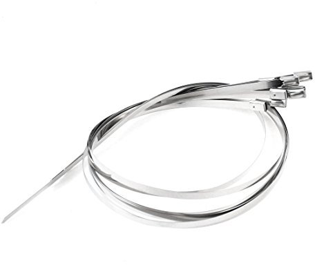 uxcell 10pcs 4.6mm x 500mm Stainless Steel Cable Pipe Tie Hoop Clamp