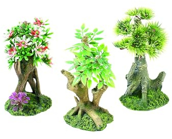 CLASSIC Mini Bonsai Assorted 65mm | Hand-Painted Resin Decoration for Freshwater Fish Tanks & Aquascapes