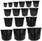 Elixir Gardens Strong Round Black Recycled Plastic Garden Plant/Flower Pots with Reinforced Rim | Various sizes (1 to 60 litres) & various quantities available (from 2 to 1000) 3Litre x 10