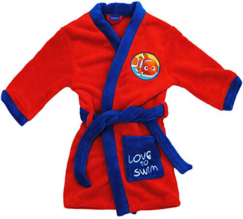 alles-meine.de GmbH Fleece - Frottee Bademantel - - Findet Nemo - Fisch - ROT - 4 bis 5 Jahre/Gr. 110-116 - Microfleece/Microfaser - für Kinder/Jungen & Mädchen - D..