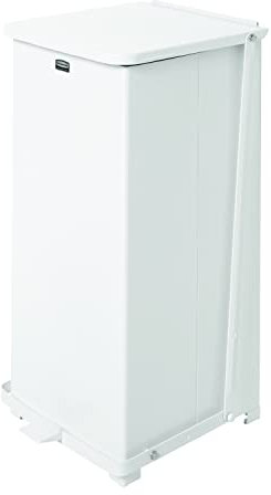 Rubbermaid Commercial Products Commercial Products FGST24EPLWH Poubelle à Pédale 90 L The Defenders Acier, avec Revêtement en Plastique, Blanc