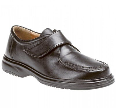Roamers Leather Apron Touch Fastening Leisure Lightweight Wide Fit Shoes