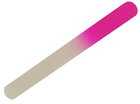 Glasnagelfeile Fußnagelfeile abgerundet, sehr feine Körnung 19,5 cm lang pink