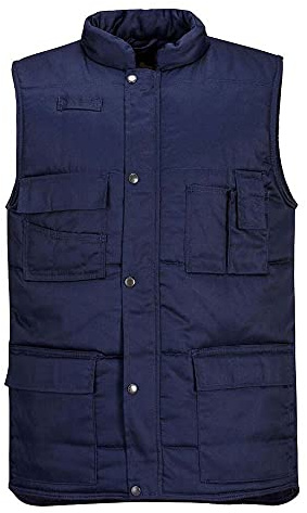 Portwest S414 Shetland Weste Polyester-Baumwolle 8 Taschen Winter Ärmellos | Marine, XS, Handytasche und Innentasche, Isoliert, Stehkragen, Reißverschluss, Normalgröße, Druckknopfleiste