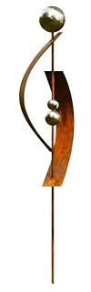 Gartendeko Rost Garten Stecker Stab mit 3 Edelstahlkugeln
