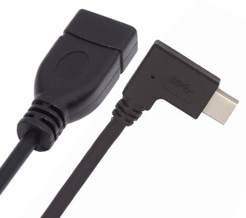 cablecc USB-C USB 3.1 Type C Male to A Female OTG Data Cable 90 Degree Right Angled for Tablet Phone 20cm