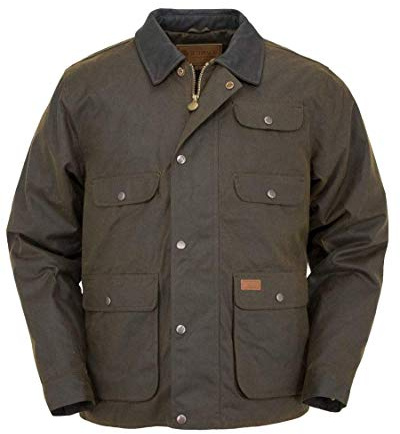 Outback Trading Company Men's 2161 Overlander Waterproof Breathable Cotton Oilskin Outdoor Jacket, Bronze, X-Large