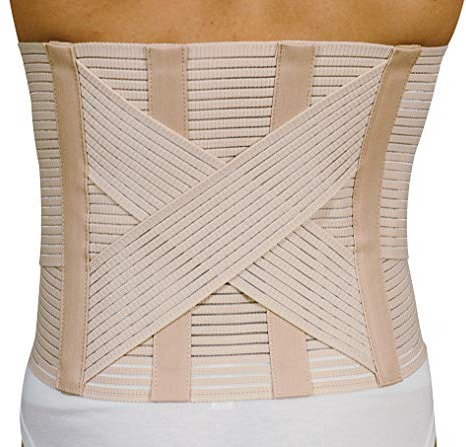 MANIFATTURA BERNINA Sana 5175 (Größe XS) - Elastische verstellbar Rückenstützgürtel mit Stützstreben Rückenbandage orthopädisch atmungsaktiven