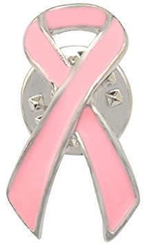 Broche pour vêtements Motif cancer du sein argent