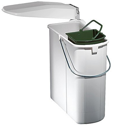WESCO Abfallsorter 19 Liter VARIO 1 PLUS inkl. Bio Eimer ab 45 cm Schrankbreite, weiß