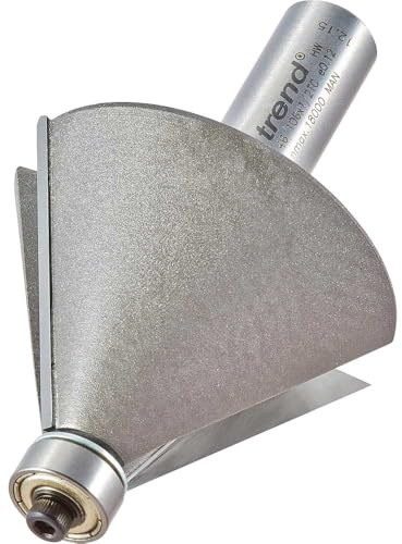 Trend 60-Degree Bevel Cutter, 1/2 Inch Shank, 53mm Cut Diameter | Ideal For Precise Decorative Bevel Cuts With Two Bearings And Tungsten Carbide Tips For Smooth Results, 46/106X1/2TC