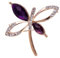 YAZILIND Schmuck Edles Gold plattiert Schmetterling Carve Lila Waterdrop Kristall Broschen und Pins für Frauen-Geschenk
