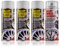 3 x E-Tech White Wheel Paint and 1 x Clear Lacquer Car Alloy Wheel Spray Paint (4 Cans In Total)
