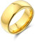 Bling Jewelry Schlichte Einfache Kuppel Paare Titanium Hochzeit Band Poliert 14K Gold Plattiert Ring Für Männer Für Frauen Kompfort Fit 8Mm