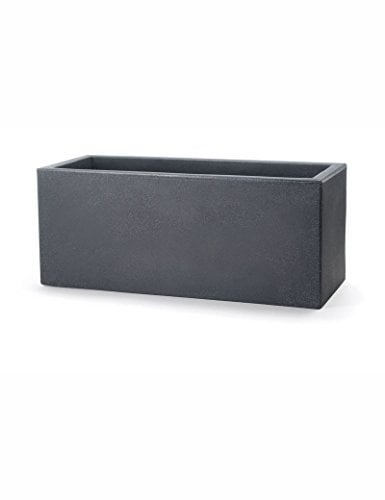 Teraplast Schio Cassa Essential - Vaso per fiori, Plastica, 100% Riciclabile, Superficie opaca, Antracite, 80 x 30 x 30 cm