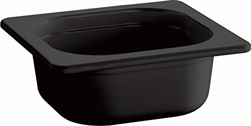 APS 83748 GN 1/6 Behälter ECO LINE, 17,6 x 16,2 cm, Tiefe 65 mm, 0,8 Liter Melamin, schwarz