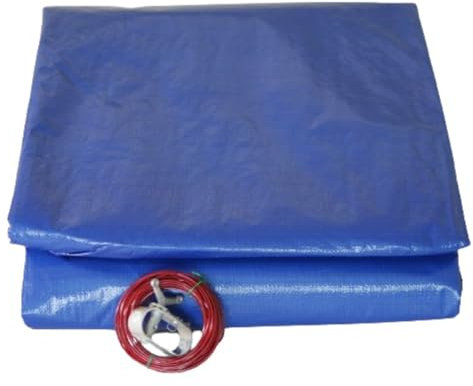 Tecplast - Bâche Piscine Ronde - diamètre 420 cm pour Piscine de 360 cm de diamètre - Couleur Bleue et Verte - 140g/m2 - Filet d'écoulement