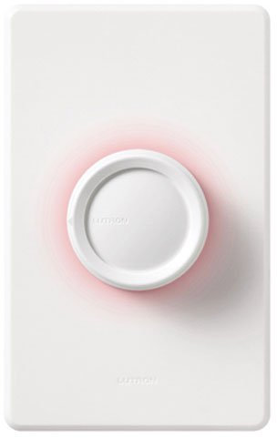 Lutron Electronics DNG-600PH-DK Single Pole Push Rotary Dimmer with Nightlight, 600-watt, White/Ivory
