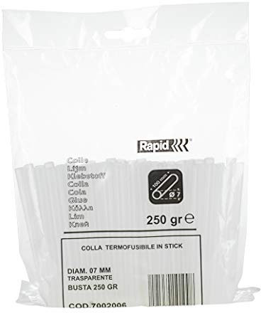 Rapid Heißklebesticks Transparent Universal, 250g Klebesticks 100mm Länge, Universeller Heiβkleber, für Heißklebepistole 7mm