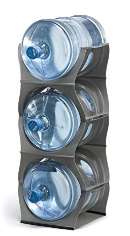 Hydrate Direct U Bottle Storage Rack for Water Cooler | Modular | Space-Saving | Silver | THREE Bottle Rack