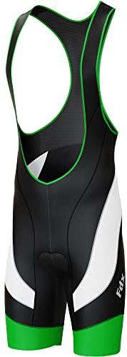 FDX Salopette Ciclismo Uomo Imbottita 3D, Pantaloncini Bici con Bretelle, Traspiranti e Asciugatura Rapida, Antiscivolo, MTB e Bici da Strada