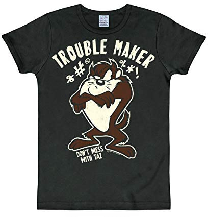 Logoshirt® Looney Tunes Trouble Maker T-Shirt Damen & Herren | Offiziell lizenziertes Looney Tunes-Merch, Don't Mess With Taz-Motiv, 100% Baumwolle, lustiges Cartoon T-Shirt mit Frontprint