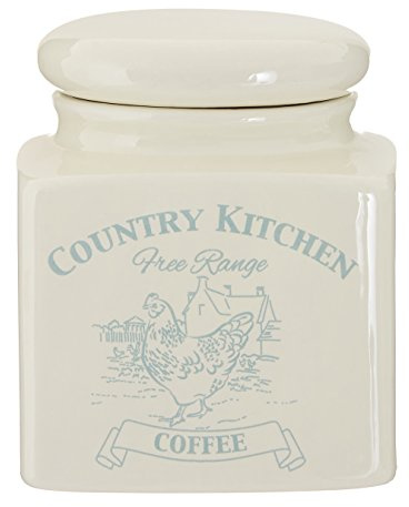 Premier Housewares 722771 Country Kitchen Coffee Canister - Cream, H12 x W11 x D11cm