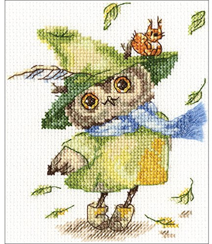 RTO Leaf Fall Counted Cross Stitch Kit-6-inch x 6.25-inch 14 Count, Other, Multicoloured