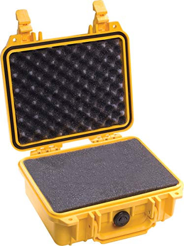 Peli 1200 valise de protection pour appareil photo reflex, objectif et accessoires, conforme à la norme IP67, capacité de 4L, fabriquée aux États-Unis, avec mousse personnalisable, jaune