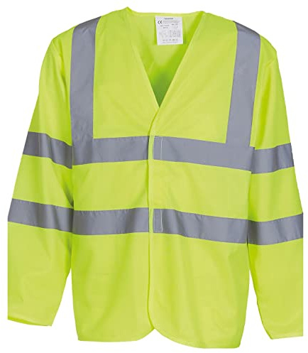 Yoko Mens Hi-Vis Long Sleeve Waistcoat/Jacket (3XL) (Hi-Vis Yellow)