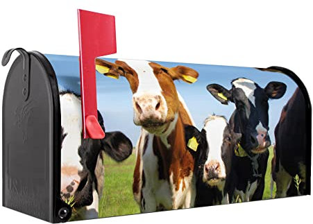 banjado® Amerikanischer Briefkasten - US Mailbox/Letterbox mit Motiv Kühe 51x22x17cm - Postkasten Stahl aus Amerika – Briefkasten amerikanisch pulverbeschichtet