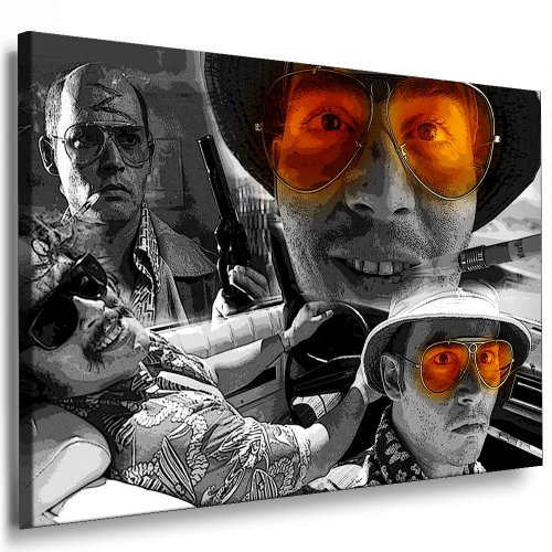 Fear and Loathing In Las Vegas Leinwand Bild 100x70cm - Leinwandbild fertig auf Keilrahmen - Kunstdrucke, Leinwandbilder, Wandbilder, Poster, Gemälde, Pop Art Deko Kunst Bilder