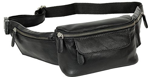 Hochwertige Branco Gürteltasche Bauchtasche Hüfttasche echt Leder schwarz