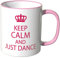 WANDKINGS® Tasse, Schriftzug: Keep Calm and just Dance - ROSA