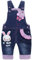 KIDSCOOL SPACE Salopette Di Jeans Per Bambina, Vestito Da Coniglietto 3D Carino In Denim Per Bambini,Blu,18-24 Mesi