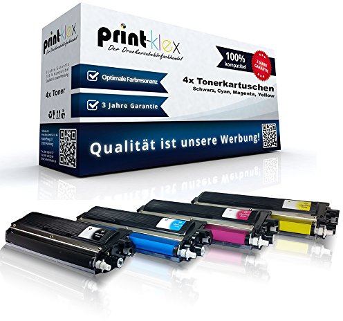 4X Print-Klex XXL Tonerkartuschen kompatibel für Brother DCP9017CDW DCP9022CDW DCP 9017 CDW DCP 9022 CDW TN242 TN246 Black Cyan Magenta Yellow - Sparset 4er Pack - Color Pro Serie