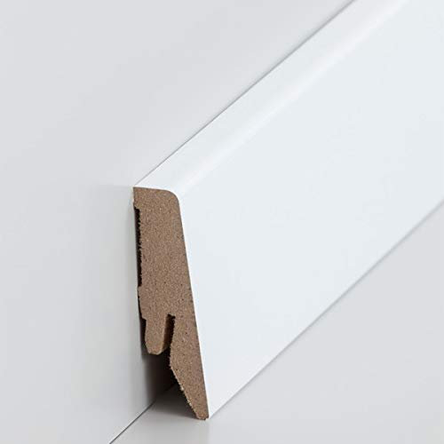 Fußleisten / Sockelleisten Coburg (MDF foliert / 718.5841) - Hochglanz Weiß
