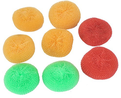 8 Stück topfreiniger Plastik Draht runde Kugel Darm Spültechnik Beizen Scheuer de
