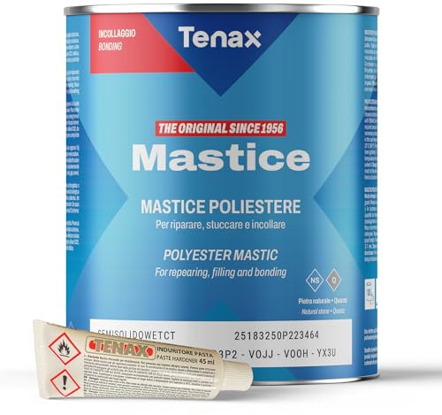 Tenax Travertine Filler – Buff Colored Polyester Stone Filler for Travertine Repair – Professional Hole & Crack Repair for Countertops, Tile & Natural Stone Surfaces – 1 Liter