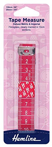 Hemline Deluxe Metric/Imperial Tape Measure, 150cm