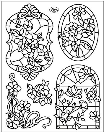 Viva Decor Clear-Stamps (Tiffany Style Fenster) Silikon Stempel - Prägung Stempel - DIY Dekoration stanzen - Stempel Silikon - DIY Stamp - Stempel Prägung - Made in Germany