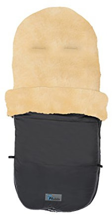 Altabebe MT2280LP-65 Winter Lammfellfußsack für Bugaboo and Joolz Nordkap Kollektion 12-36 Monate, schwarz